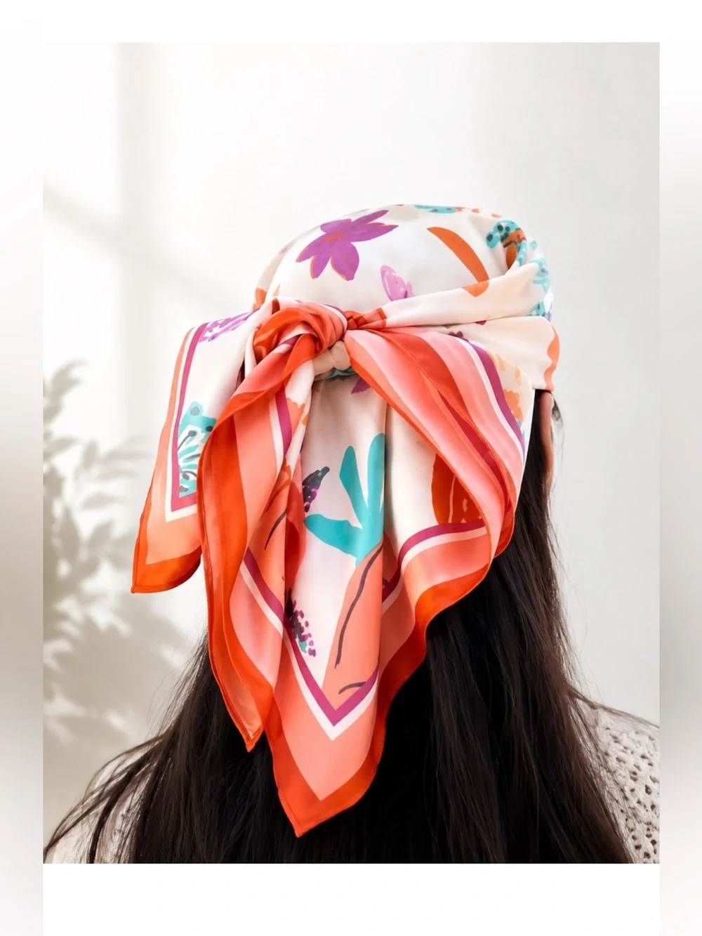 Zara Printed Satin Headscarf NWT